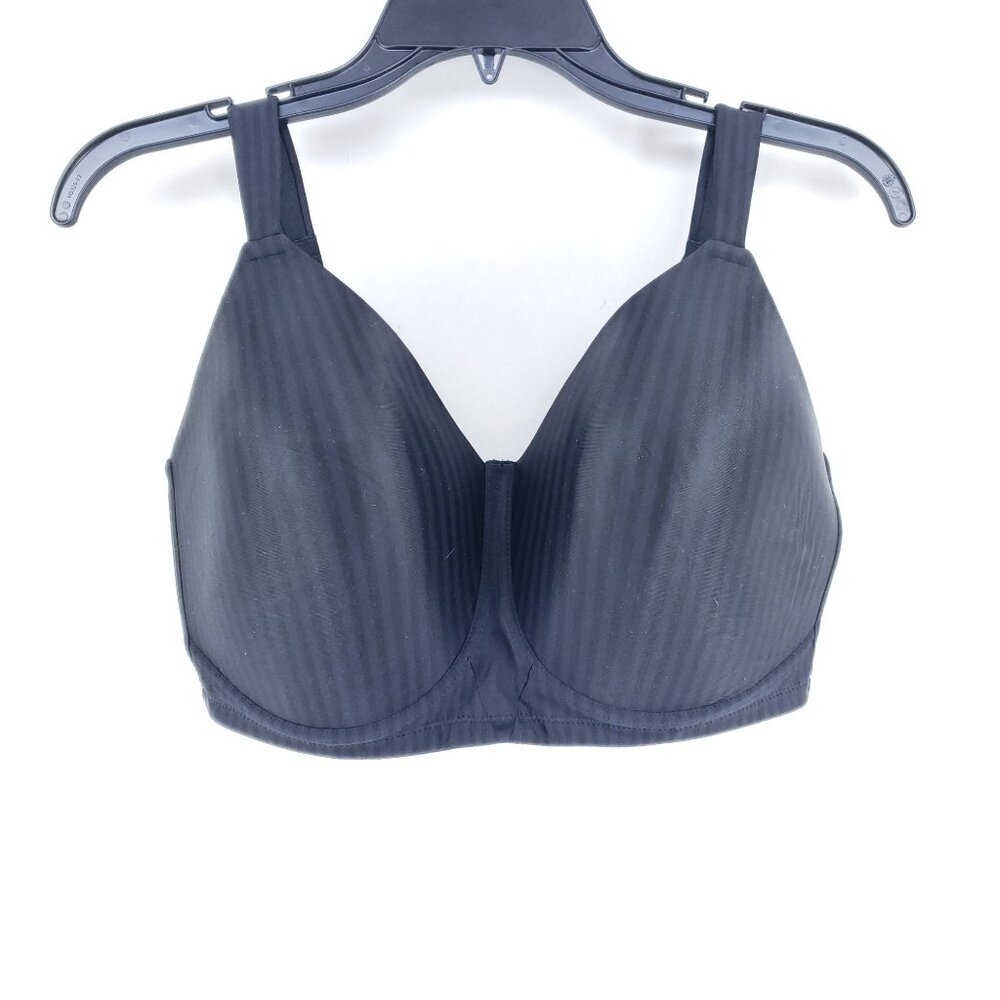 Playtex Bra Size 36DDD Black All Over Smoothing Full Figure Wirefree